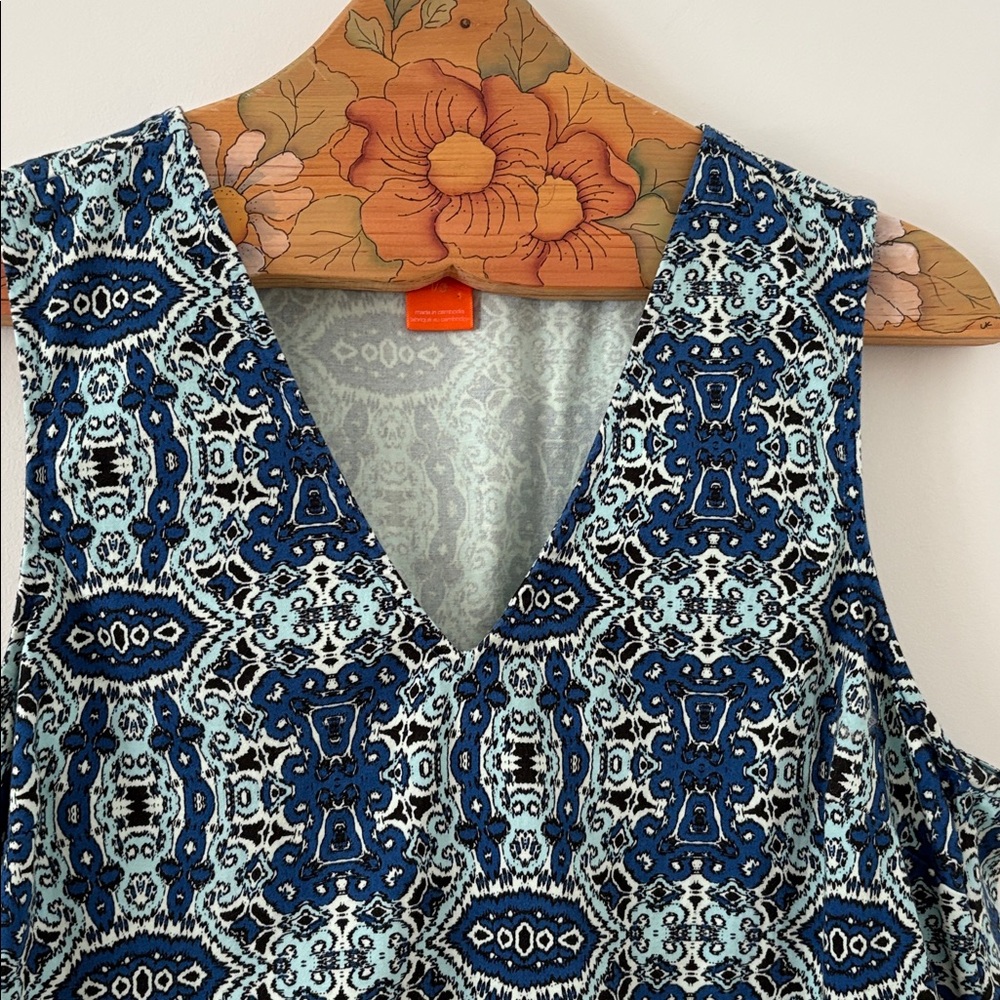 Joe Fresh Blue  Black Midi Dress size large